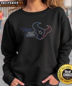 Cozy Bud Light Houston Texans sweatshirt featuring team colors and logo, perfect for game day or casual wear.