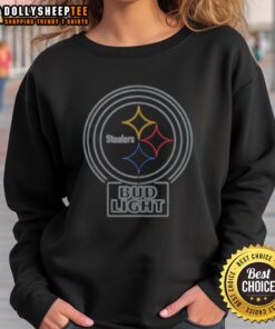 Stylish Nice Bud Light Pittsburgh Steelers sweatshirt featuring team colors and logo, perfect for game day wear.