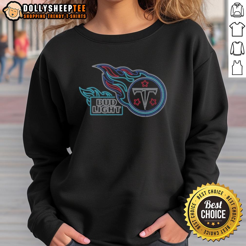 Nice Bud Light Tennessee Titans Sweatshirt Nice Bud Light Tennessee Titans sweatshirt featuring team colors and logo, perfect for game day attire.