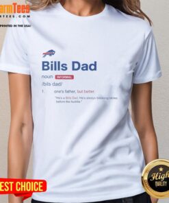 Definition of a Nice Buffalo Bills Dad on a stylish ladies tee, perfect for football fans and proud parents.