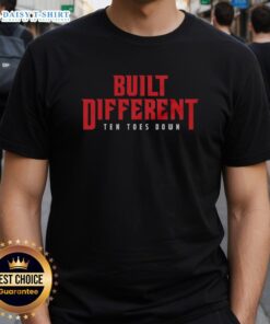 Alt Text: Nice Built Different Ten Toes Down T-Shirt featuring bold graphic design, perfect for casual streetwear enthusiasts.