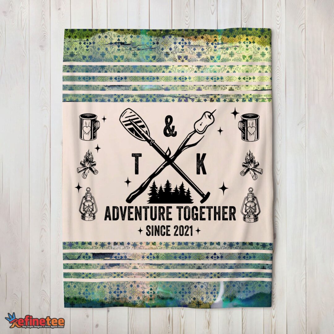 nice-camping-couple-adventure-together-since-blanket-fleece-customized-blanket-mk-02-1 Nice Camping Couple Adventure Together Since Blanket Fleece Customized Blanket