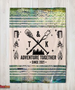Nice Camping Couple Adventure Together Since Blanket Fleece Customized Blanket