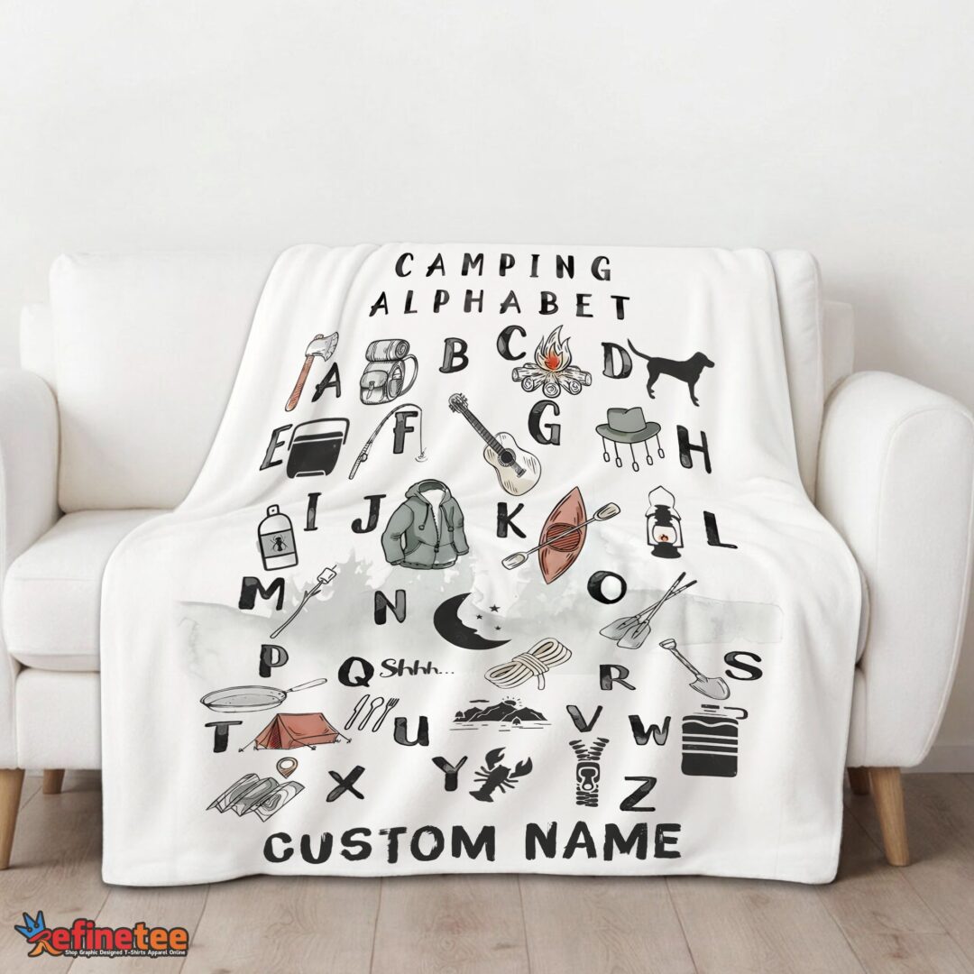 nice-camping-equipment-camping-alphabet-blanket-fleece-customized-blanket-mk-01 Nice Camping Equipment Camping Alphabet Blanket Fleece Customized Blanket - Image 3