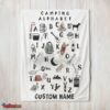 Nice Camping Equipment Camping Alphabet Blanket Fleece Customized Blanket