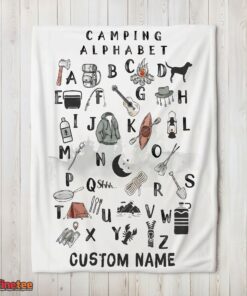 Nice Camping Equipment Camping Alphabet Blanket Fleece Customized Blanket