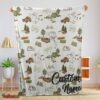 Nice Camping Theme Velveteen Plush Blanket Fleece Customized Blanket