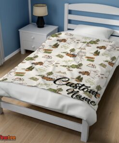 Nice Camping Theme Velveteen Plush Blanket Fleece Customized Blanket - Image 4