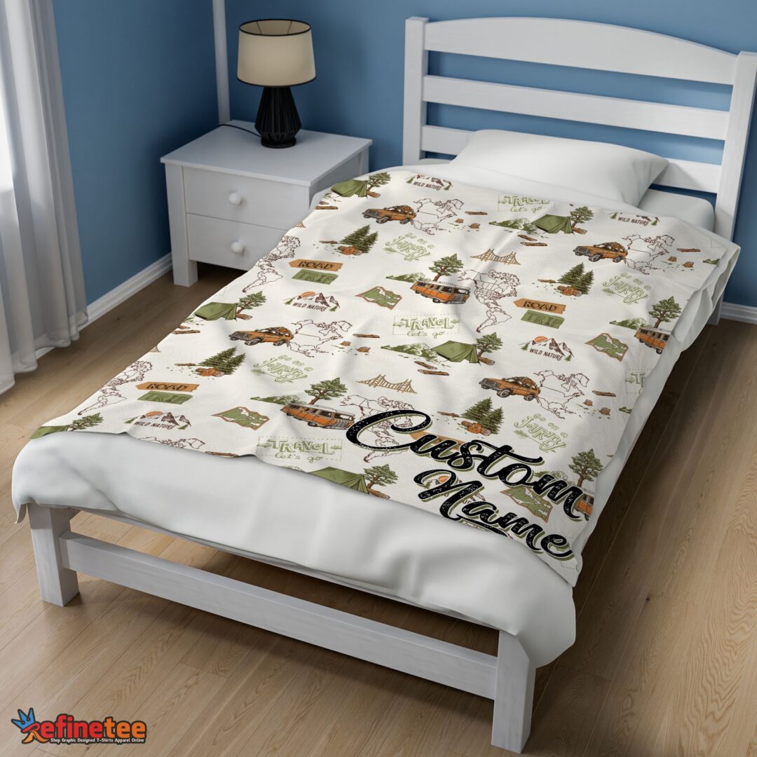 nice-camping-theme-velveteen-plush-blanket-fleece-customized-blanket-mk-02 Nice Camping Theme Velveteen Plush Blanket Fleece Customized Blanket - Image 4