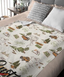 Nice Camping Theme Velveteen Plush Blanket Fleece Customized Blanket - Image 3