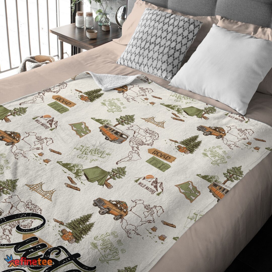 nice-camping-theme-velveteen-plush-blanket-fleece-customized-blanket-mk-03 Nice Camping Theme Velveteen Plush Blanket Fleece Customized Blanket - Image 3