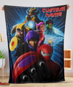 Nice Cartoon Big Hero 6 Friends Blanket Fleece Customized Blanket