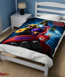 Nice Cartoon Big Hero 6 Friends Blanket Fleece Customized Blanket - Image 3