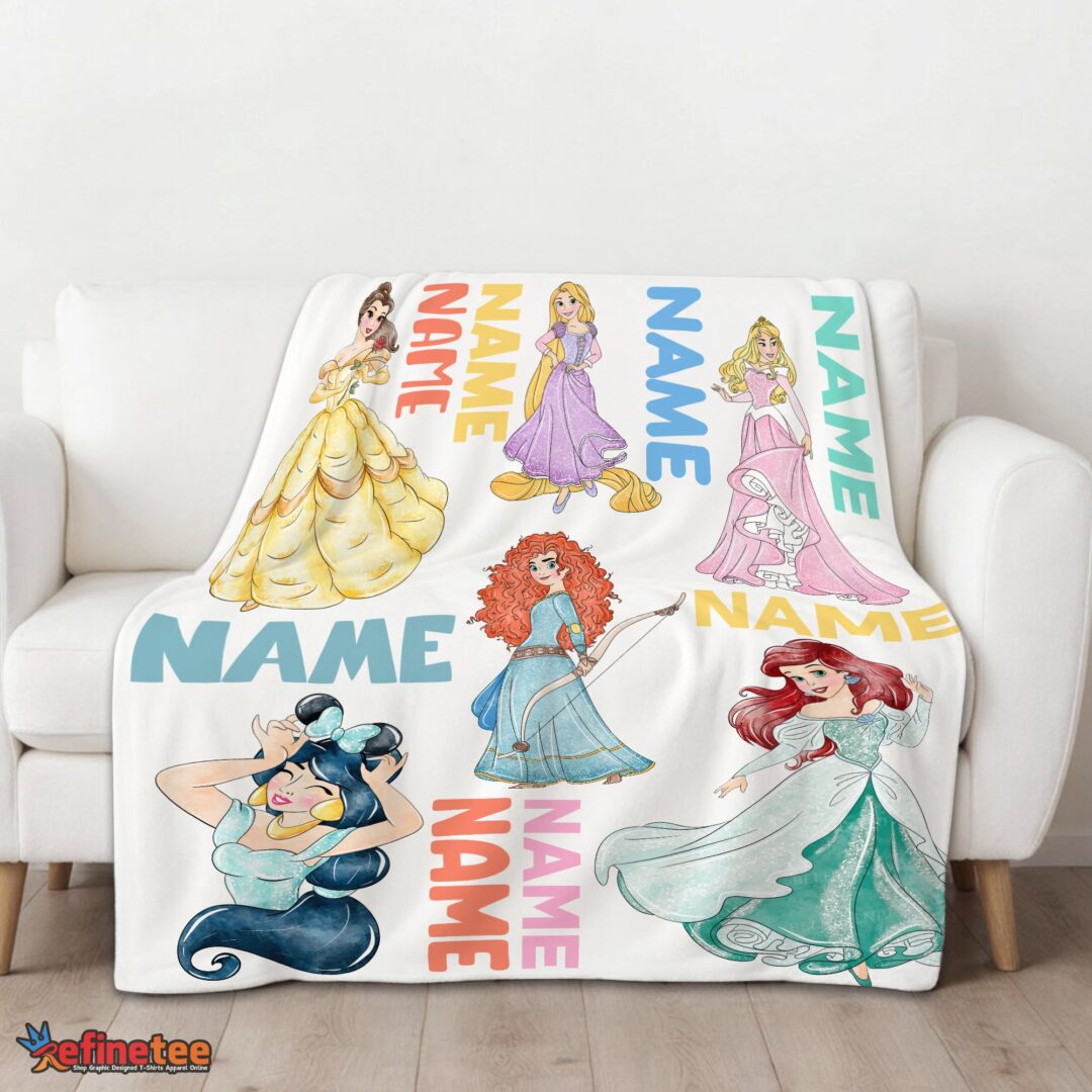 nice-cartoon-disney-princess-blanket-fleece-customized-blanket-mk-01-1 Nice Cartoon Disney Princess Blanket Fleece Customized Blanket