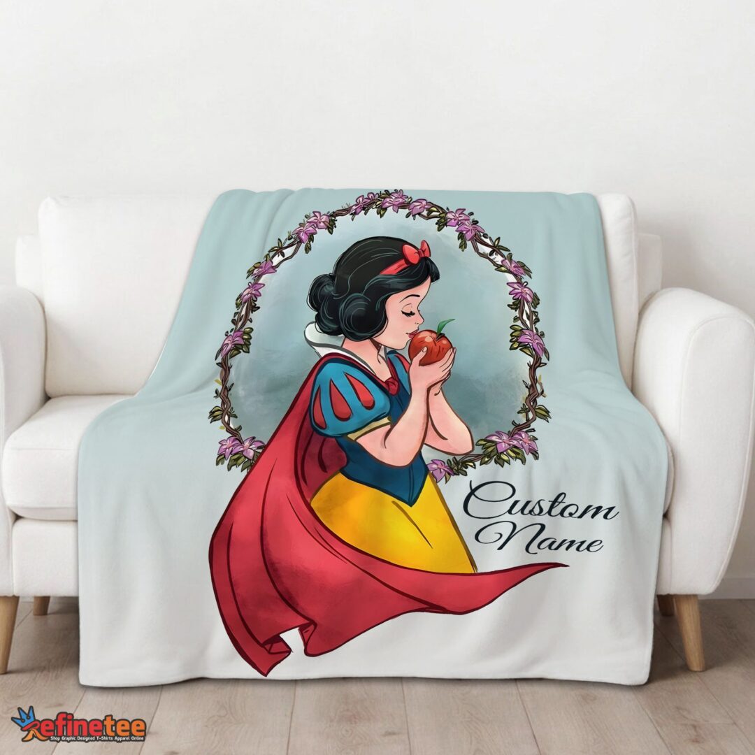 nice-cartoon-disney-snow-white-princess-blanket-fleece-customized-blanket-mk-01 Nice Cartoon Disney Snow White Princess Blanket Fleece Customized Blanket - Image 3