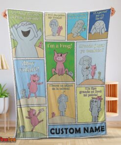 Nice Cartoon Elephant & Piggie Blanket Fleece Customized Blanket