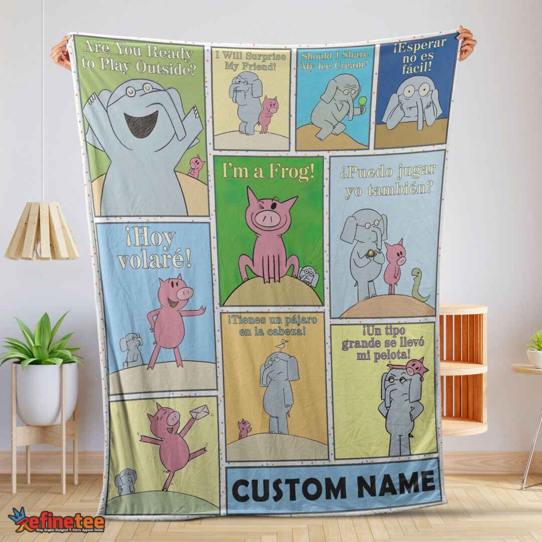 nice-cartoon-elephant-piggie-blanket-fleece-customized-blanket-mk-01-1 Nice Cartoon Elephant & Piggie Blanket Fleece Customized Blanket