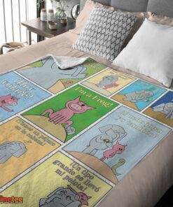 Nice Cartoon Elephant & Piggie Blanket Fleece Customized Blanket - Image 4