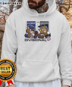 Alt Text: Chicago Cubs vs Milwaukee Brewers 2025 National League Divisional Series mascot hoodie design featuring vibrant team logos.