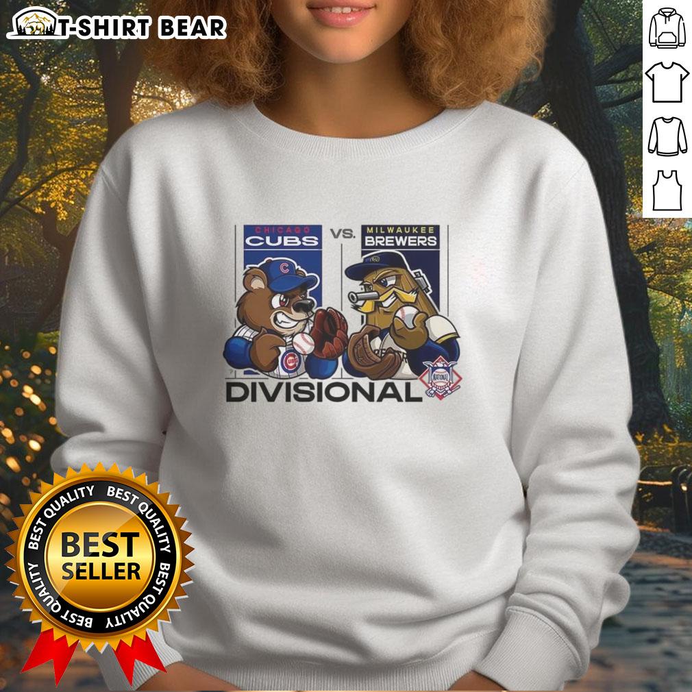 Nice Chicago Cubs Vs Milwaukee Brewers National League Divisional Series 2025 Mascot Sweatshirt Alt Text: Chicago Cubs vs Milwaukee Brewers 2025 NLDS mascot sweatshirt featuring team logos and vibrant colors.
