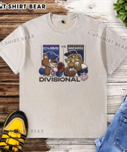 Alt Text: 2025 Chicago Cubs vs Milwaukee Brewers Divisional Series mascot t-shirt, featuring vibrant graphics and team logos.