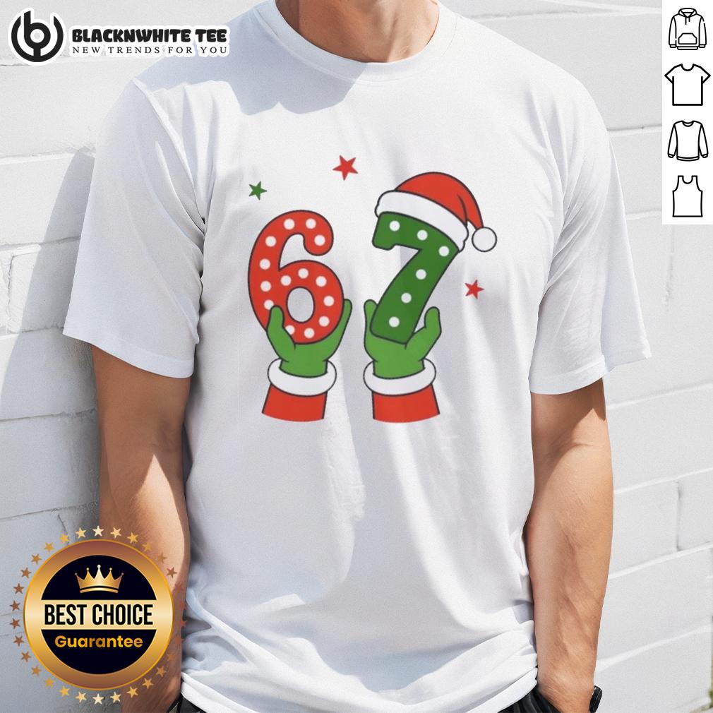 Nice Christmas 67 Six Seven Santa Claus Hands T Shirt Nice Christmas 67 Six Seven Santa Claus Hands T-Shirt featuring a playful Santa design for festive holiday cheer.