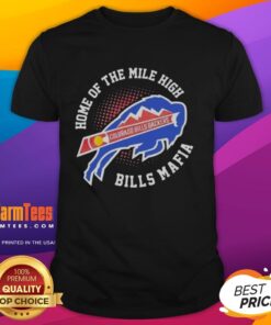 Nice Colorado X Buffalo Bills Backers t-shirt featuring Mile High Bills Mafia logo and vibrant team colors.