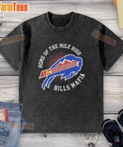 Nice Colorado X Buffalo Bills Backers 'Home of the Mile High Bills Mafia' washed t-shirt design for fans.