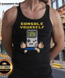 Retro Tank Top featuring 'Nice Console Yourself' design for Gameboy gamers, perfect for stylish gaming enthusiasts.