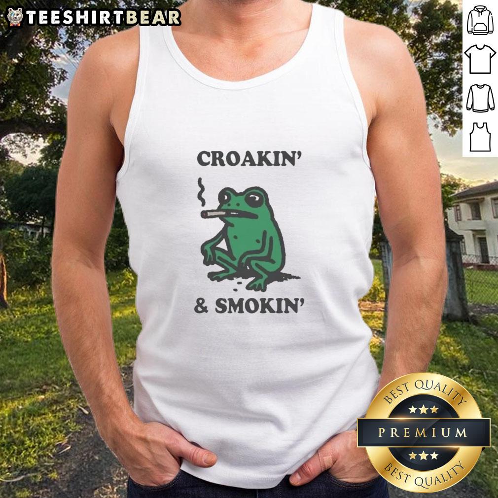 Nice Croakin' And Smokin' Frog Tank Top Colorful Nice Croakin and Smokin Frog Tank Top featuring a fun frog graphic, perfect for summer fashion and casual wear.