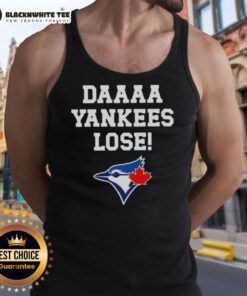 Nice Day Yankees Lose tank top featuring Toronto Blue Jays baseball logo in vibrant colors, perfect for fans.