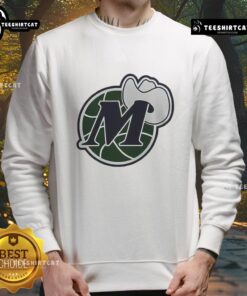 Stylish Dallas Mavericks basketball logo sweatshirt featuring vibrant team colors and comfortable fit for fans.