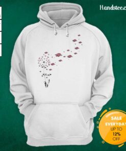 Nice dandelion flower design on Arkansas Razorbacks football logo hoodie, perfect for fans and casual wear.