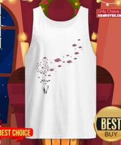 Nice dandelion flower design on Arkansas Razorbacks football logo tank top, perfect for fans and summer wear.