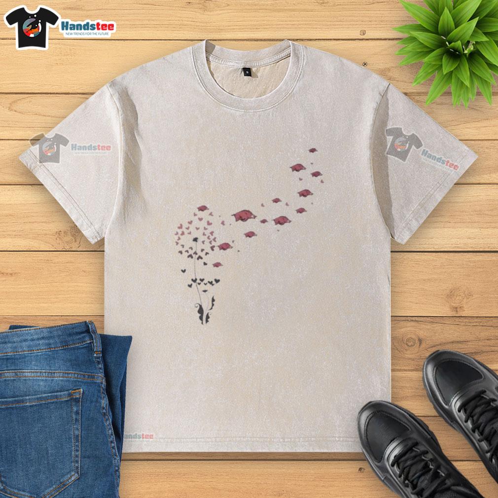 nice-dandelion-flower-arkansas-razorbacks-football-logo-washed-t-shirt Nice dandelion flower design on Arkansas Razorbacks football logo washed t-shirt for casual sports fans.
