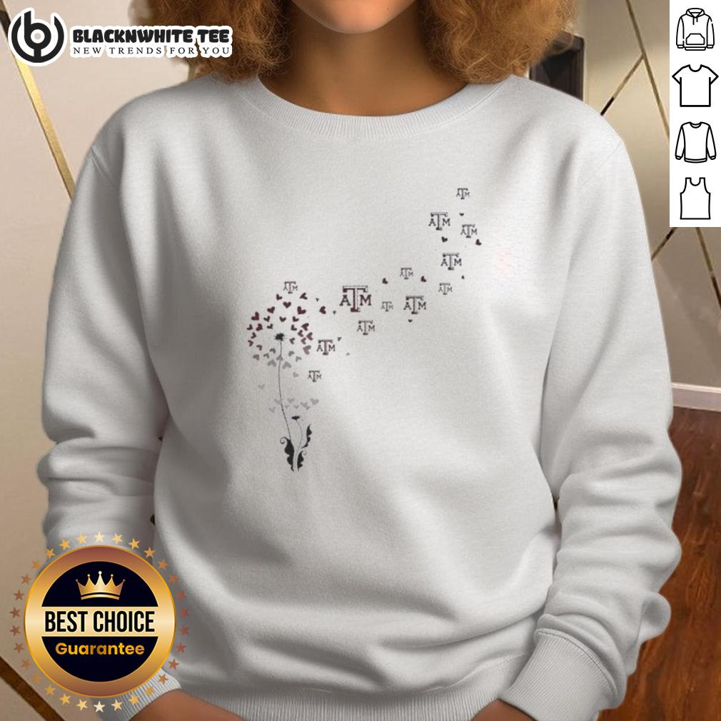 Nice Dandelion Flower Texas A&M Aggies Football Logo Sweatshirt Alt Text: Texas A&M Aggies football logo sweatshirt featuring a nice dandelion flower design for a stylish sports look.