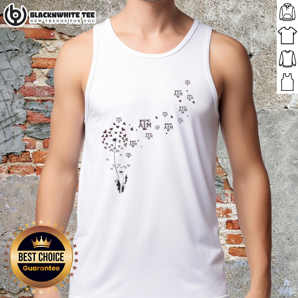 Nice Dandelion Flower Texas A&M Aggies Football Logo Tank Top Texas A&M Aggies football logo tank top featuring a vibrant dandelion flower design for stylish game day apparel.