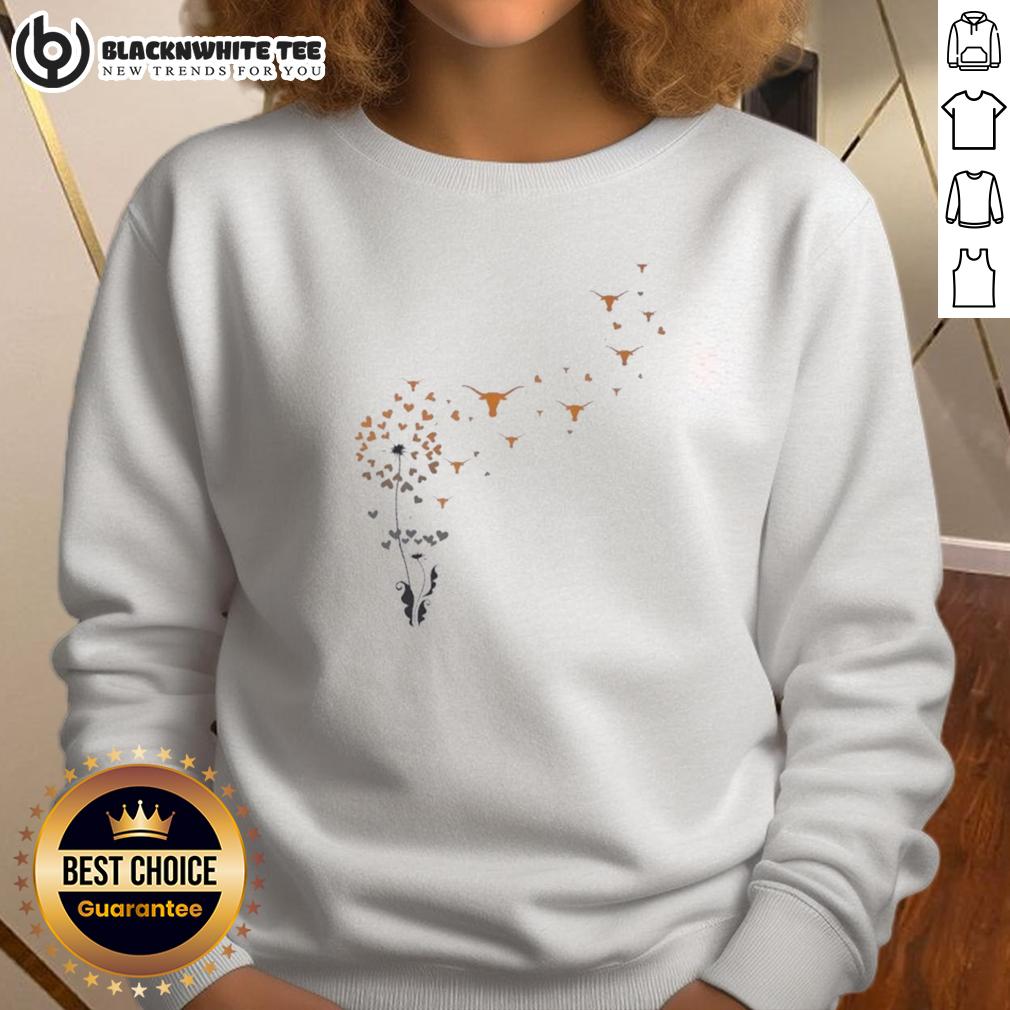 Nice Dandelion Flower Texas Longhorn Football Logo Sweatshirt Alt Text: Cozy Nice Dandelion Flower Texas Longhorn Football Logo Sweatshirt, perfect for game days and casual wear.