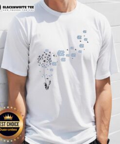 Nice dandelion flower design on UNC Tar Heels football logo t-shirt, perfect for fans and casual wear.