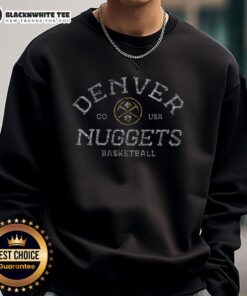 Vintage Denver Nuggets baseball sweatshirt featuring the classic logo, perfect for fans and casual wear.