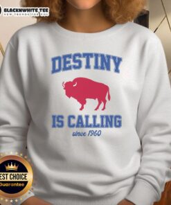 Buffalo Mafia football sweatshirt with 'Nice Destiny Is Calling Since 1960' text, perfect for fans and casual wear.