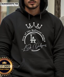 Stylish hoodie featuring 'We Are So Back' slogan, celebrating the Dodgers as King of the National League.