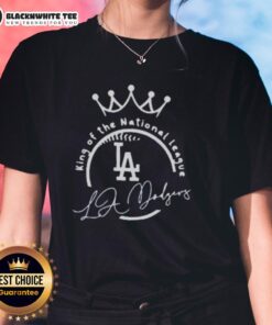 Nice Dodgers We Are So Back King of the National League ladies tee featuring vibrant team colors and bold graphics.