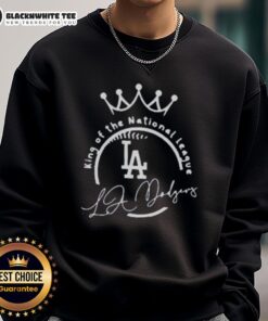 Nice Dodgers We Are So Back sweatshirt showcasing King of the National League design, perfect for baseball fans.