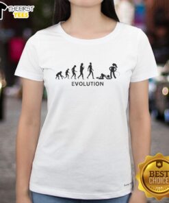 Stylish Nice Evolution of Human Ladies Tee featuring a unique graphic design celebrating women's evolution in fashion.