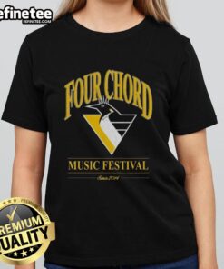 Nice Four Chord Music Festival Pittsburgh Penguins Hockey NHL ladies tee featuring vibrant graphics and team colors.