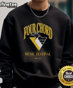 Nice Four Chord Music Festival sweatshirt featuring Pittsburgh Penguins NHL logo, perfect for fans and music lovers.