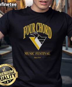 Nice Four Chord Music Festival Pittsburgh Penguins Hockey NHL T-Shirt featuring vibrant team colors and logo design.