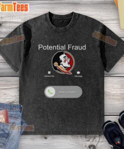 FSU potential fraud phone screen showing washed T-shirt details for identifying counterfeit merchandise.