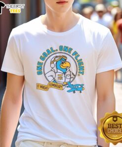 Nice Ft Wright Elementary 'One Goal One Flight' T-Shirt showcasing school spirit and unity in vibrant colors.